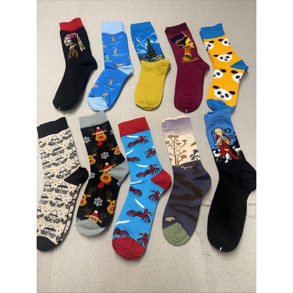 10 Pairs Novelty Crew Socks Mixed DesignsUS Women's 6–10 big kids New#mixed15